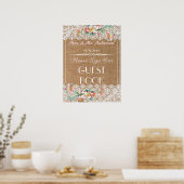 Hochzeitsgästebuchposter aus floralem Jute Poster (Küche)
