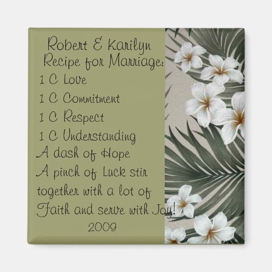 Hochzeitsgastgeschenke Magnet (Vorne)