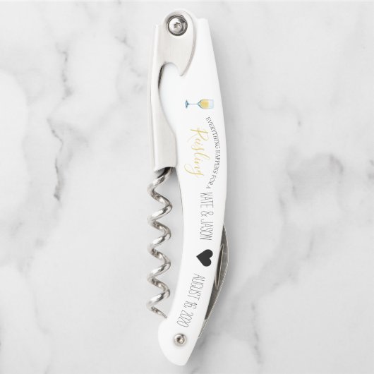 Hochzeitsgastgeschenke | Personalisiert Wine Corks Kellnermesser (Vorderseite)