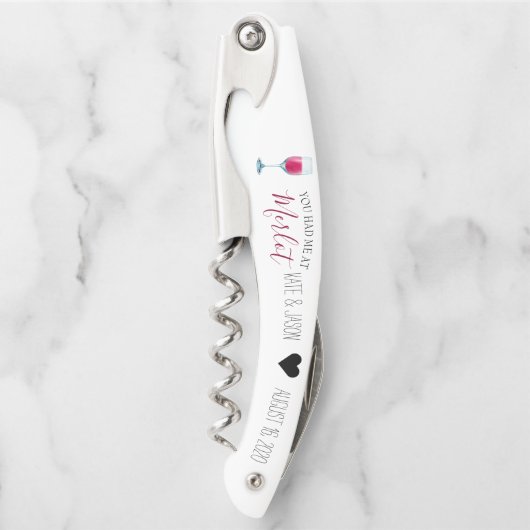 Hochzeitsgastgeschenke | Personalisiert Wine Corks Kellnermesser (Vorderseite)
