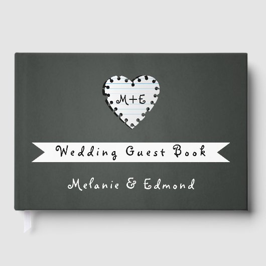 Hochzeitsgattel aus Papier Gästebuch (Vorderseite)