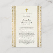 Hochzeitsgebet-Karte Orthodoxe Christliches Symbol Platzkarte (Rückseite)