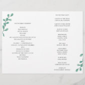 Hochzeitsgeburtenprogramm gefaltet. Purpurblumen (Rückseite)