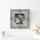 Hochzeitsgedächtnis-Fotouhr Quadratische Wanduhr (Zuhause)