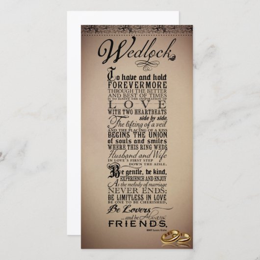 Hochzeitsgedicht (Vorne/Hinten)