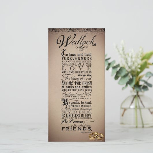 Hochzeitsgedicht (Stehend Vorderseite)