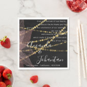 Hochzeitsgedicht "Floral Gold Name Rose Black" Serviette (Beispiel)