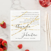 Hochzeitsgedicht mit Floral Gold - Weißer Name Dat Serviette (Beispiel)