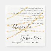 Hochzeitsgedicht mit Floral Gold - Weißer Name Dat Serviette (Vorderseite)
