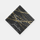 Hochzeitsgedicht mit floralen Gold Name Datum schw Serviette (Ecke)