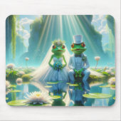 Hochzeitsgefrösche auf einer Lilienwand Mousepad (Vorne)