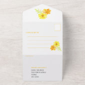 Hochzeitsgelbe Blume Aquarell All In One Einladung (Außenbereich)