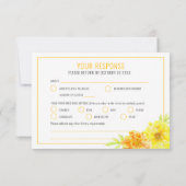 Hochzeitsgelbe Blume handAquarell RSVP Karte (Rückseite)