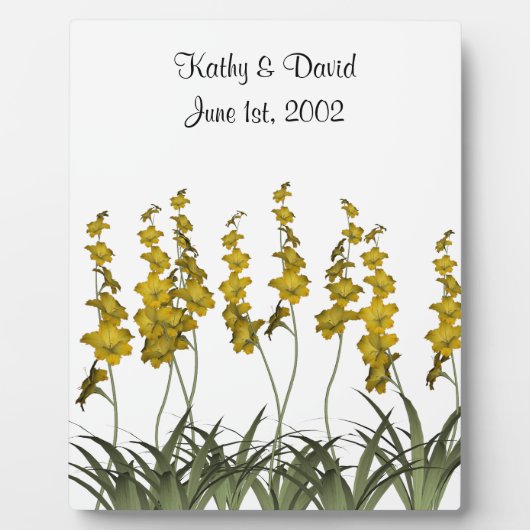 Hochzeitsgelbe Blumen Fotoplatte (Vorderseite)