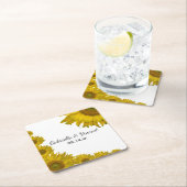 Hochzeitsgelbe Sonnenblume Rechteckiger Pappuntersetzer (Vor Ort)