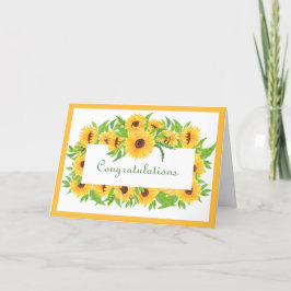 Hochzeitsgelbe Sonnenblumen Herzlichen Glückwunsch Karte