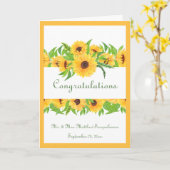 Hochzeitsgelbe Sonnenblumen Name Herzlichen Glückw Karte (Gelbe Blume)