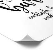 Hochzeitsgeld Bar Schwarz und Weiß 8x10 Zeichen Poster (Ecke)