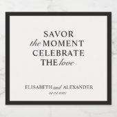 Hochzeitsgeld, cremefarben, dunkel schaumweinetikett (Einzelnes Label)