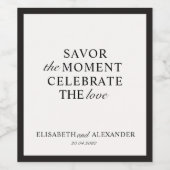 Hochzeitsgeld, cremefarben, dunkel weinetikett (Einzelnes Label)