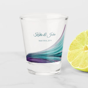 Hochzeitsgeld/Schuss Tanz Lila und Aquamarin- Schnapsglas