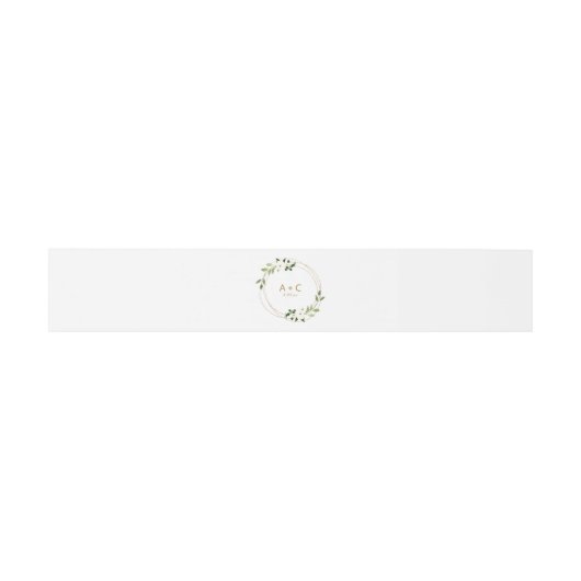 Hochzeitsgeometrische Greenerie Blumengrün Einladungsbanderole (Flach)