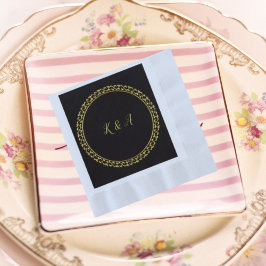 Hochzeitsgeprägtes Papier Napkin Gold/Black Initia Serviette