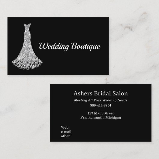 Hochzeitsgeschäft Visitenkarte (Vorne/Hinten)