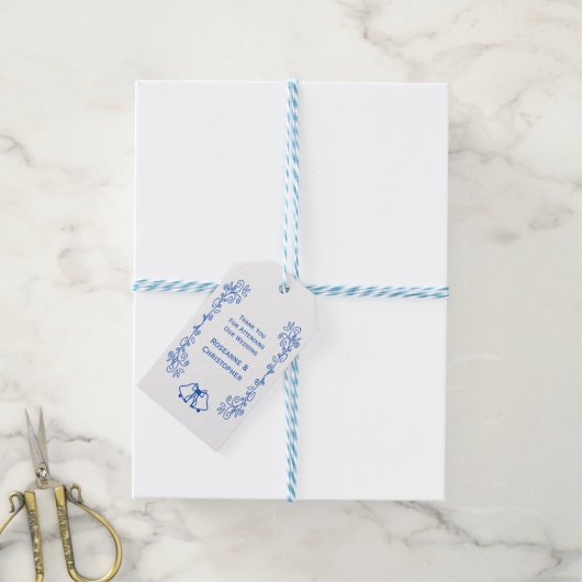 Hochzeitsgeschenk-Anhänger Blaue Saphir-Glocken Geschenkanhänger (Mit Garn)
