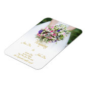 Hochzeitsgeschenk - Braut mit bunten Hochzeitsbrot Magnet (Linke Seite)