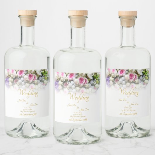 Hochzeitsgeschenk - Braut mit farbenprächtigem Hoc Alkoholflaschenetikett (Flaschen)