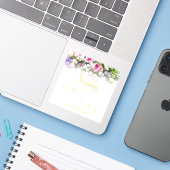 Hochzeitsgeschenk - Braut mit farbenprächtigem Hoc Aufkleber (Laptop mit iPhone)