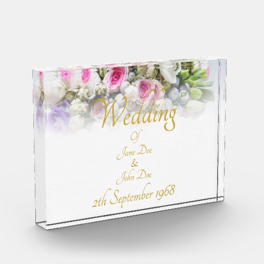 Hochzeitsgeschenk - Braut mit farbenprächtigem Hoc Fotoblock (Links)