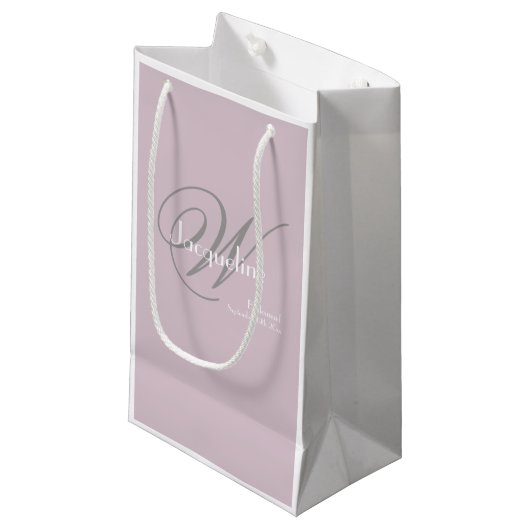 Hochzeitsgeschenk Bridesmaid Modernes Monogramm Ch Kleine Geschenktüte (Vorderseite Schrägansicht)