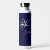Hochzeitsgeschenk Chic Monogram + Name Cool Trinkflasche (Links)