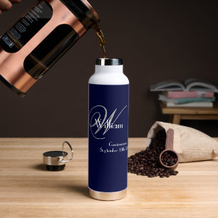 Hochzeitsgeschenk Chic Monogram + Name Cool Trinkflasche