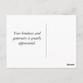 Hochzeitsgeschenk Dankeschön Karte Anpassbares Fot (Rückseite)