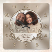 Hochzeitsgeschenk, Dusche oder personalisierte Wan Quadratische Wanduhr