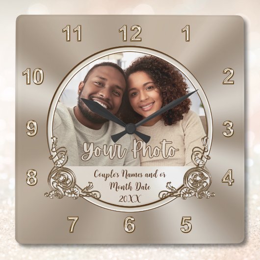 Hochzeitsgeschenk, Dusche oder personalisierte Wan Quadratische Wanduhr