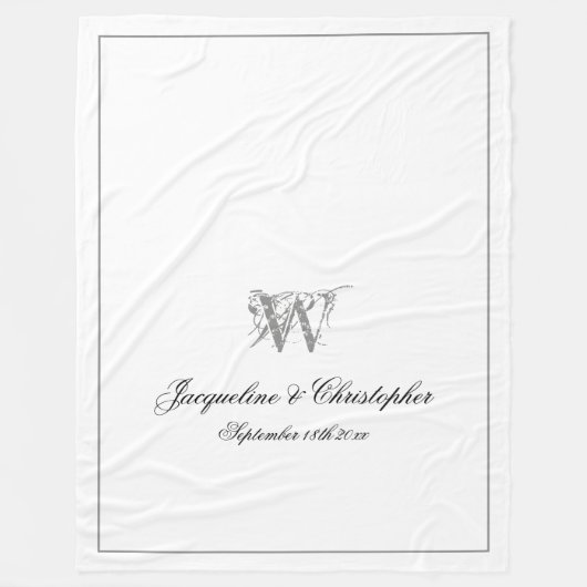 Hochzeitsgeschenk Elegant-Keepake-Monogramm Fleecedecke (Vorderseite)