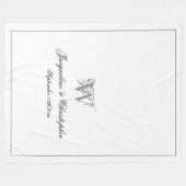 Hochzeitsgeschenk Elegant-Keepake-Monogramm Fleecedecke (Vorderseite (Horizontal))