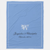 Hochzeitsgeschenk Elegant Monogram, frisch gezogen Fleecedecke (Vorderseite)