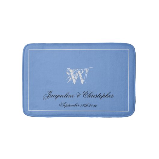 Hochzeitsgeschenk Elegante Monogram, neu gezogenes Badematte (Vorderseite)