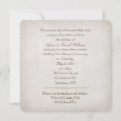 Hochzeitsgeschenk Erneuerung rosa Band Herz mit Ri Einladung (Rückseite)