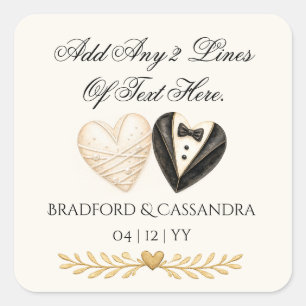 Hochzeitsgeschenk Favorit Save the Date Braut Bräu Quadratischer Aufkleber