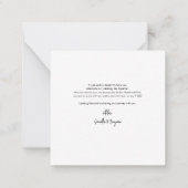 Hochzeitsgeschenk - Foto mit handgeschriebenem Sti Mitteilungskarte (Rückseite)