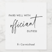 Hochzeitsgeschenk für Beamte Weinetikett (Einzelnes Label)