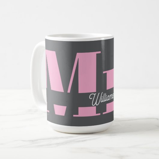 Hochzeitsgeschenk für Braut Nachname Frau Cup Kaffeetasse (Vorderseite Links)