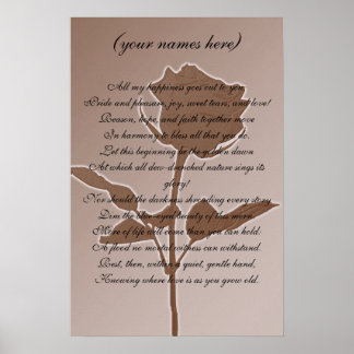 Hochzeitsgeschenk für Braut und Bräutigam Poster