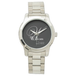 Hochzeitsgeschenk für Coole Monogramm Klassischer Armbanduhr